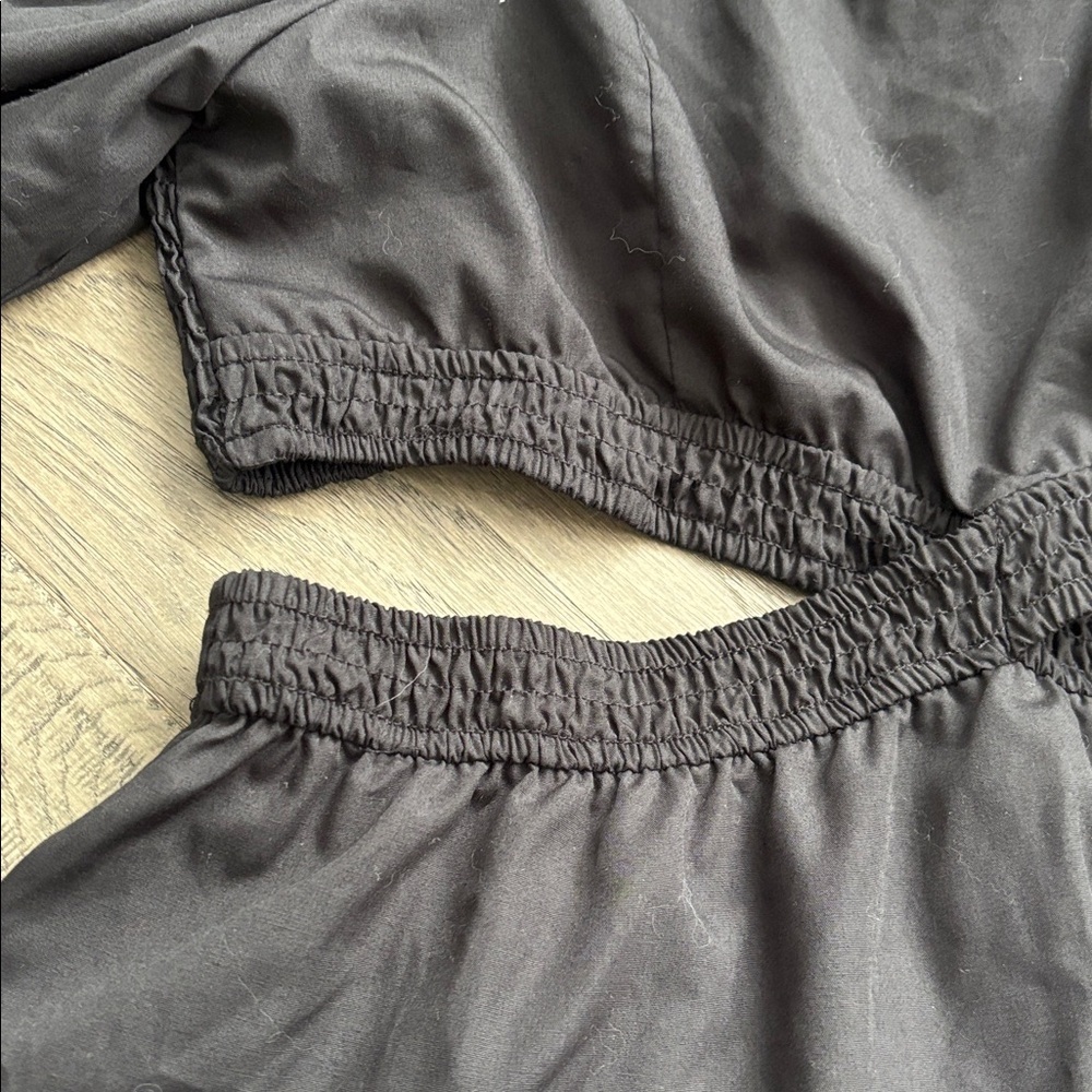 Blu Pepper | Elegant Black Puff Sleeve Cut Out Mini Dress Size Large - Picture 4 of 14